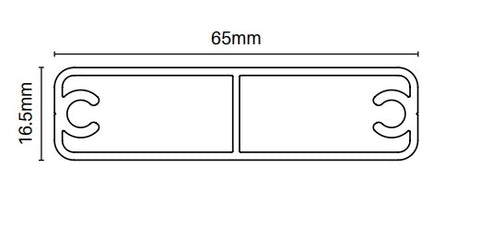 Aluminium Slats 65mm x 16.5mm gate  slat with centre web & 2x screw flutes 6100MM LONG