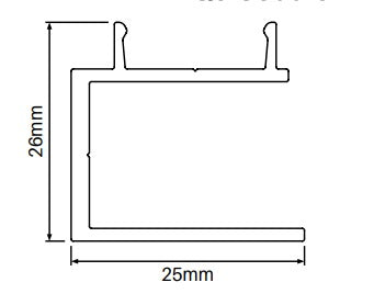 Alumawood Slat Side frame 5800MM LONG