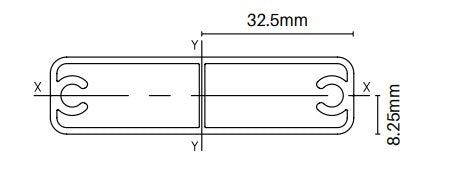 Alumawood Timber Look slat, 65mm x 16.5mm gate slat with centre web & 2x screw flutes 5800MM LONG