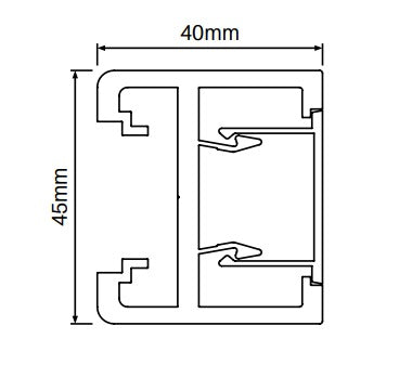 Alumawood 20MM SPACING Slotted gate side frame 4200MM long