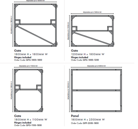 Gate Frame and Panel Frame, Galvanised Steel. Adjustable.