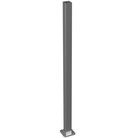 50mm x 50mm Aluminium Post with Base Plate - 1050mm H