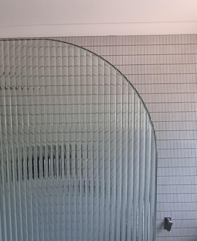 Radius Corner Fluted, Frameless Shower Screen Fixed Panel