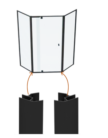 135° framed adaptor kit - 2 Pack, use with our Adjustable Semi Frameless Screens