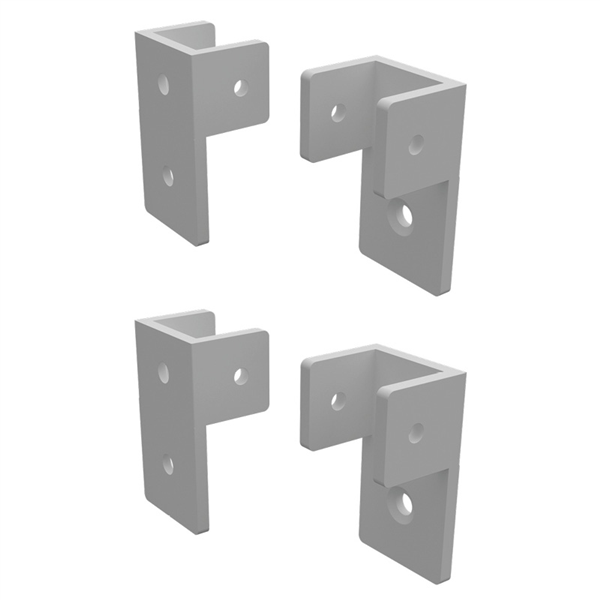 BARR Extended 'C' Bracket Kit - 4 Pack - White / Black