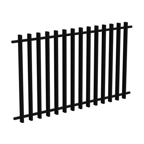 BARR Balustrade panel  Aluminium Blade Fence Panel – 1000mm H x 1733mm W - White / Black, Batten Fence