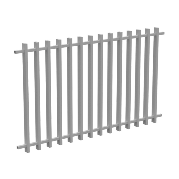 BARR Balustrade panel  Aluminium Blade Fence Panel – 1000mm H x 1733mm W - White / Black, Batten Fence