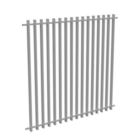 BARR Fence Panel, Aluminium Blade Fence Panel – 1800mm H x 1969mm W - White / Black, Pool Safe , Batten Fence