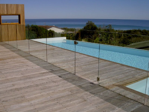 Channel Glazed Glass Pool Fence Glass Panels, 1350mm high, Choose Width