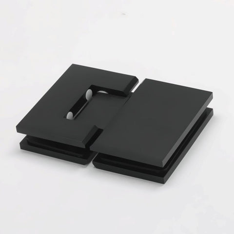 FORGE SHOWER HINGE MICRO GLASS TO GLASS 180 DEGREE  6mm and 8mm glass - Matt Black