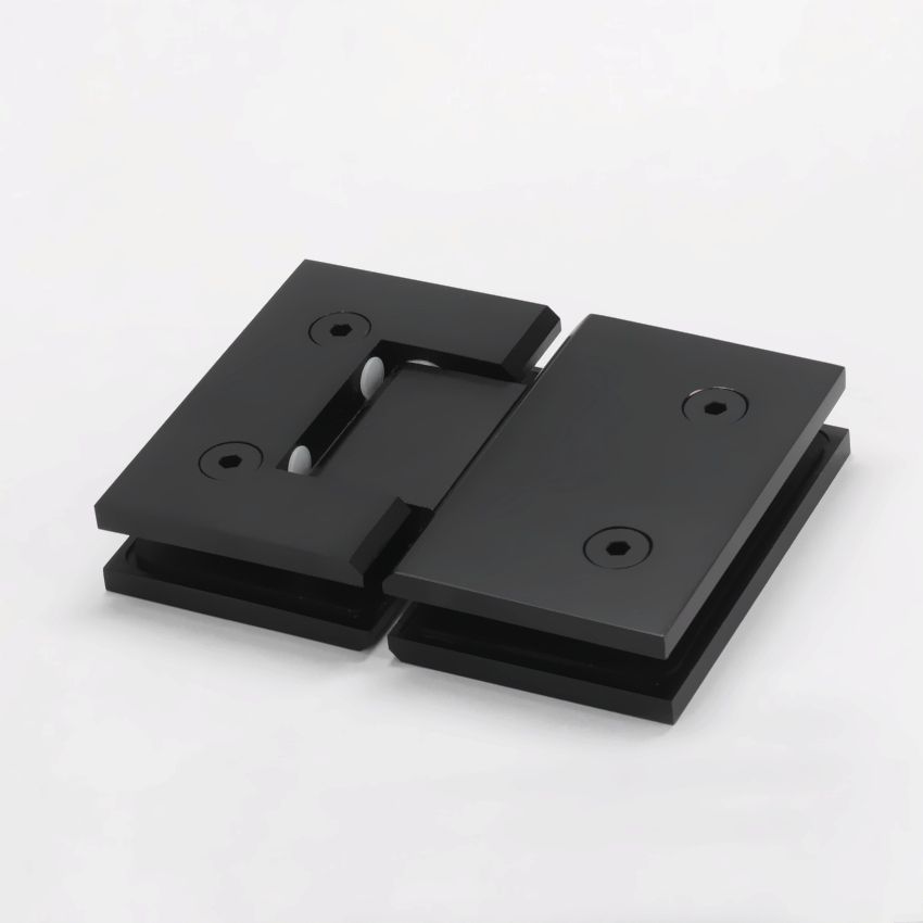 FORGE SHOWER HINGE MICRO GLASS TO GLASS 180 DEGREE  6mm and 8mm glass - Matt Black