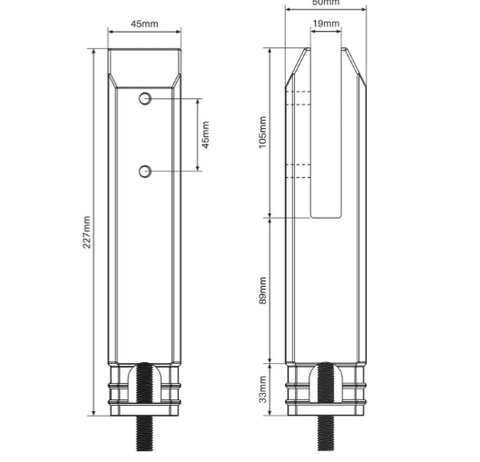 Core Drill Spigot, Pool fence spigot, DRESS RING INCLUDED, Marine Grade Stainless