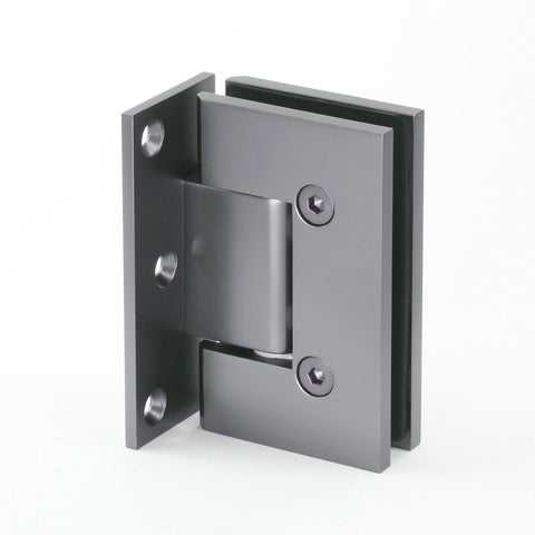 FORGE GUNMETAL GREY SHOWER HINGE GLASS TO WALL L-SHAPE 90 DEGREE 10mm glass - Gunmetal Grey