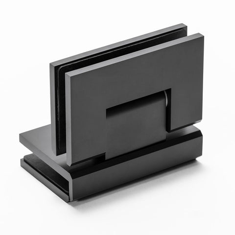 FORGE SHOWER HINGE GLASS TO GLASS 90 DEGREE  10mm glass - Matt Black