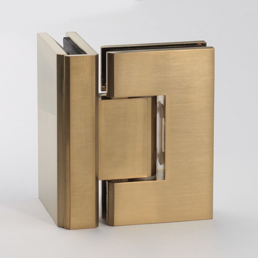 FORGE SHOWER HINGE GLASS TO GLASS 90 DEGREE  10mm glass - Brushed Brass