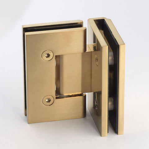 FORGE SHOWER HINGE GLASS TO GLASS 90 DEGREE  10mm glass - Brushed Brass