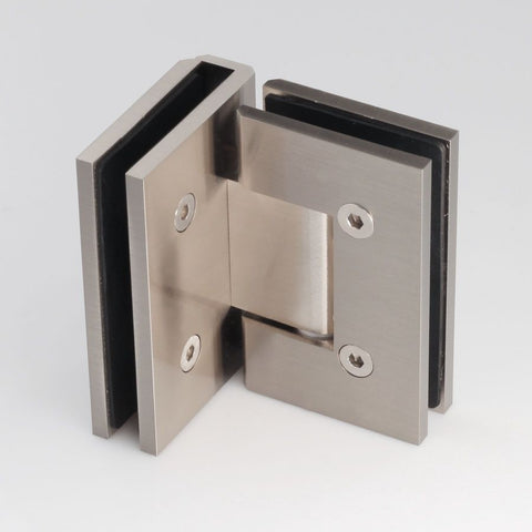 FORGE SHOWER HINGE GLASS TO GLASS 90 DEGREE  10mm glass - Brushed Nickel