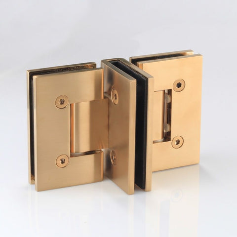 FORGE SHOWER HINGE GLASS TO GLASS BACK TO BACK  10mm glass - Brushed Brass