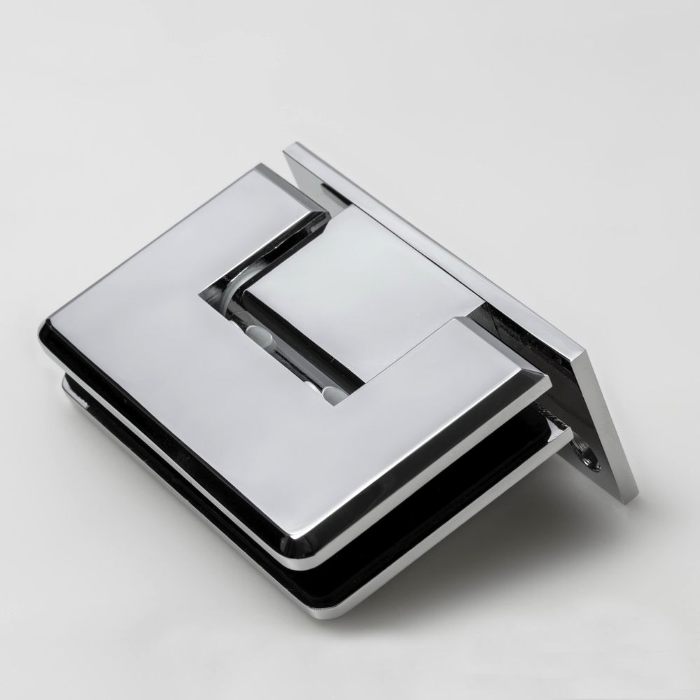FORGE SHOWER HINGE BEVELLED GLASS TO WALL L-SHAPE 90 Degrees 10mm glass - Chrome