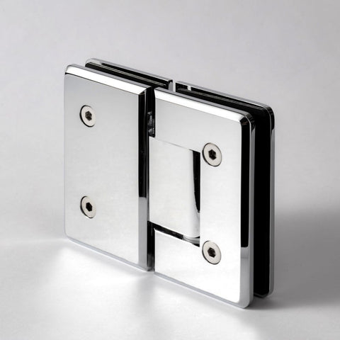 FORGE SHOWER HINGE BEVELLED GLASS TO GLASS 180 DEGREE 10mm glass - Chrome