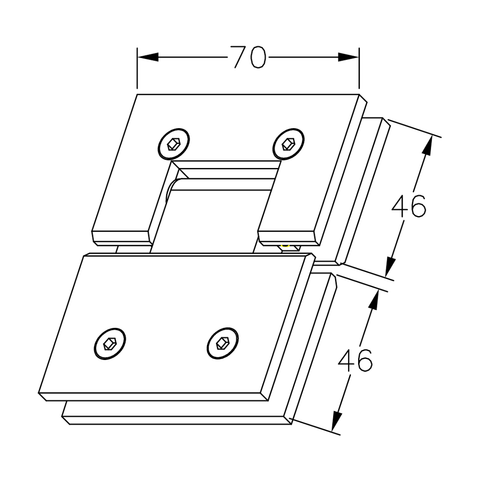 FORGE SHOWER HINGE MICRO GLASS TO GLASS 180 DEGREE  6mm and 8mm glass - Chrome