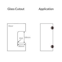 FORGE SHOWER HINGE GLASS TO WALL 135 Degrees 10mm glass - Chrome