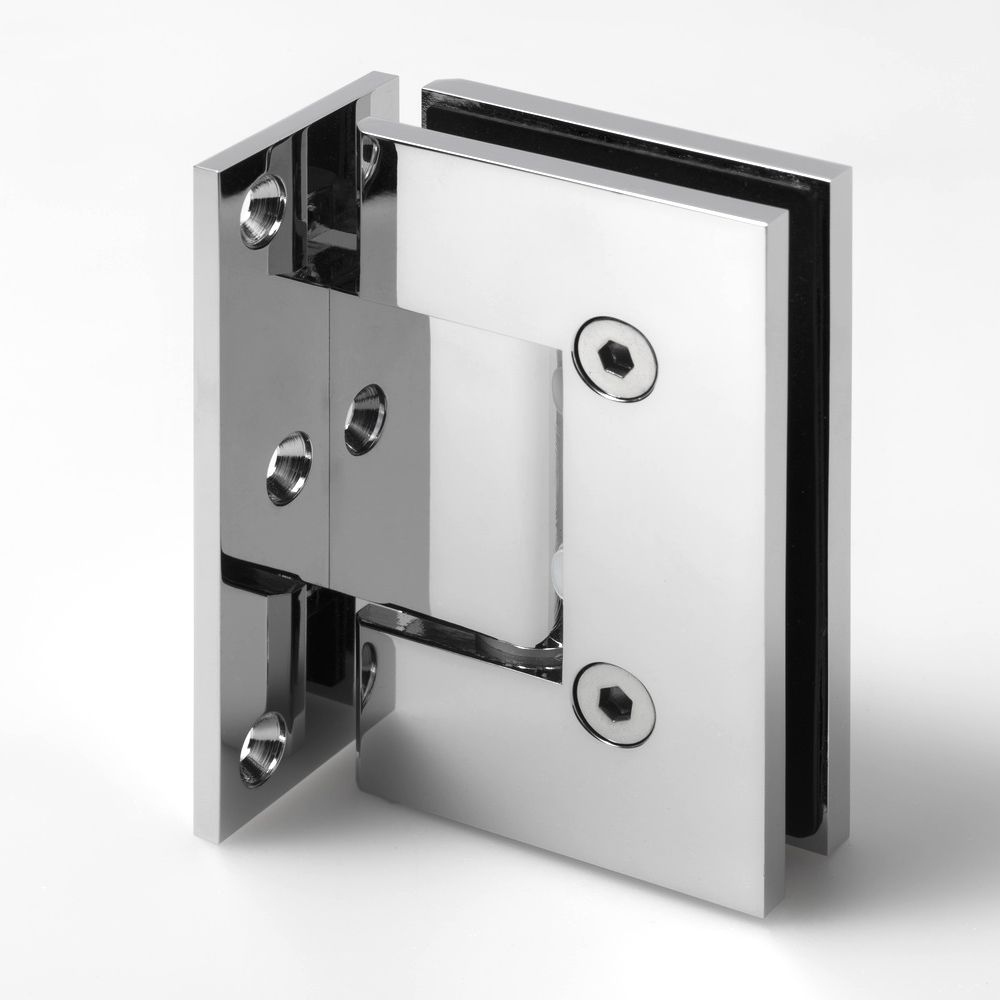 FORGE CHROME SHOWER HINGE GLASS TO WALL L-SHAPE 90 Degrees 10mm glass - Chrome