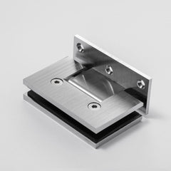 FORGE SATIN CHROME SHOWER HINGE GLASS TO WALL L-SHAPE 90 Degrees 10mm glass - Satin Chrome