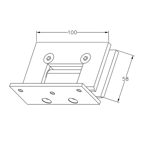 FORGE SHOWER HINGE HEAVY DUTY GLASS TO WALL L-SHAPE 90 DEGREE - Brushed Nickel