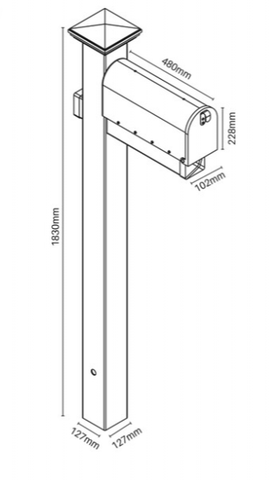 Hamptons Style PVC Letterbox,  White or Charcoal, High Quality, PVC white mailbox