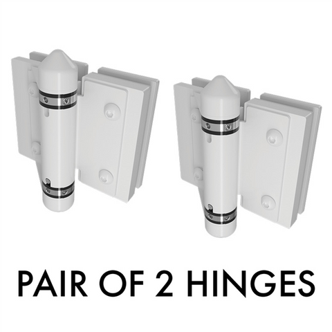 Master Range Hinge Set for Frameless Glass Pool Fence Gate, Self Closing