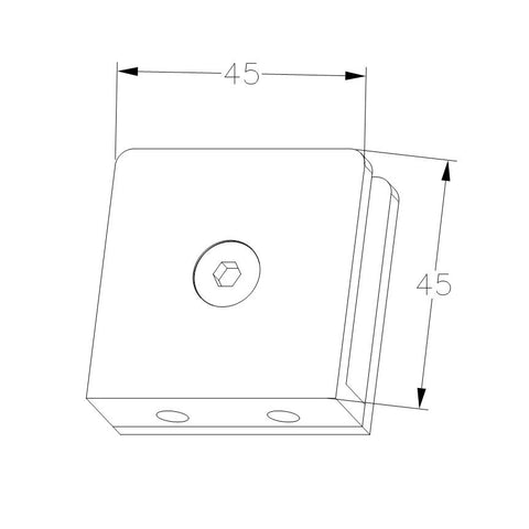 MICRO U BRACKET GLASS TO WALL MECHANICAL FIXING 90 DEGREE - Chrome