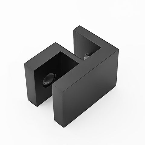 SHOWER GLASS HEADER BAR OVERPANEL FITTING SQUARE 10MM/10MM - Matt Black