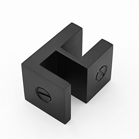 SHOWER GLASS HEADER BAR OVERPANEL FITTING SQUARE 10MM/10MM - Matt Black