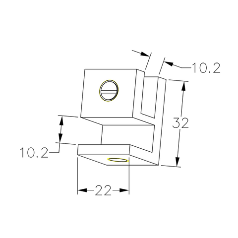 SHOWER GLASS HEADER BAR OVERPANEL FITTING SQUARE 10MM/10MM - Brushed Nickel