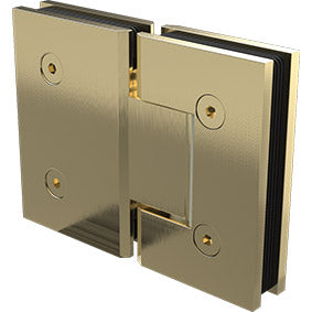 Glass to Glass Frameless Shower Screen Door Hinge - Brushed Brass / Satin Gold