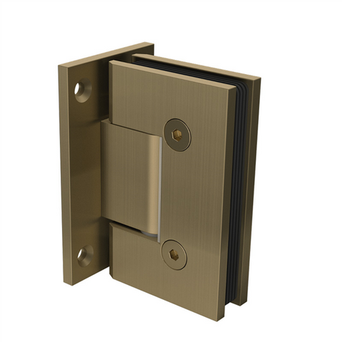 Non Offset wall to glass frameless shower screen hinge - Brushed Brass / Satin Gold