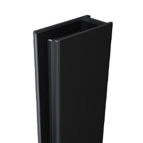 EXTENDED U channel aluminium - Matt Black, Deep Shower Screen Wall Channel