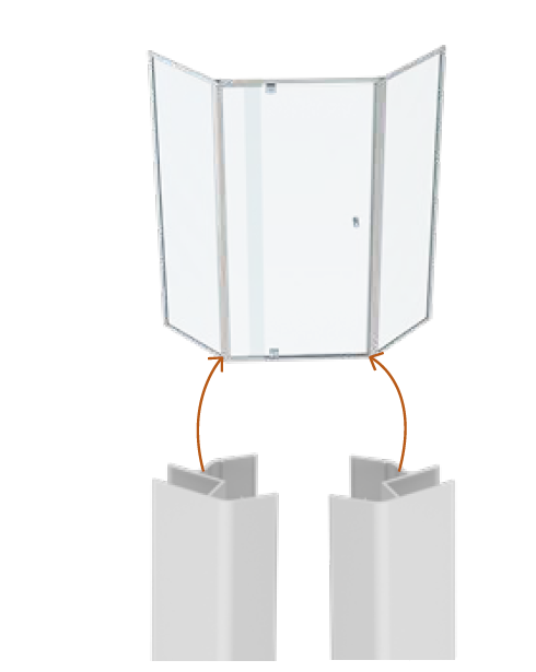 135° framed adaptor kit - 2 Pack, use with our Adjustable Semi Frameless Screens