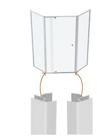 135° framed adaptor kit - 2 Pack, use with our Adjustable Semi Frameless Screens