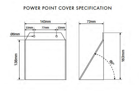 60 Degree pool fence safety cover, toe hold prevention, tap cover, power point cover , Thermoplastic