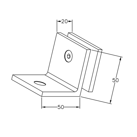 Frameless shower glass BRACKET SQUARE GLASS TO WALL 90 DEGREE - Brushed Brass