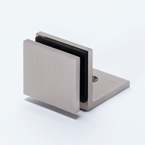 Frameless shower glass BRACKET SQUARE GLASS TO WALL 90 DEGREE - Brushed Nickel