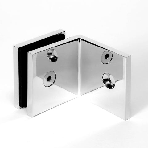 Frameless shower glass BRACKET SQUARE GLASS TO WALL 90 DEGREE - Chrome