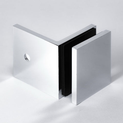 Frameless shower glass BRACKET SQUARE GLASS TO WALL 90 DEGREE - Chrome