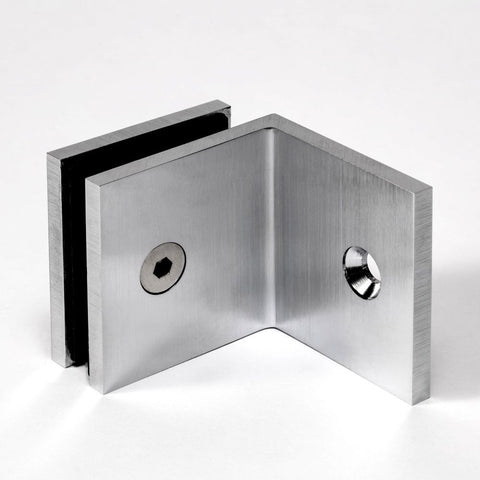 Frameless shower glass BRACKET SQUARE GLASS TO WALL 90 DEGREE - Satin Chrome