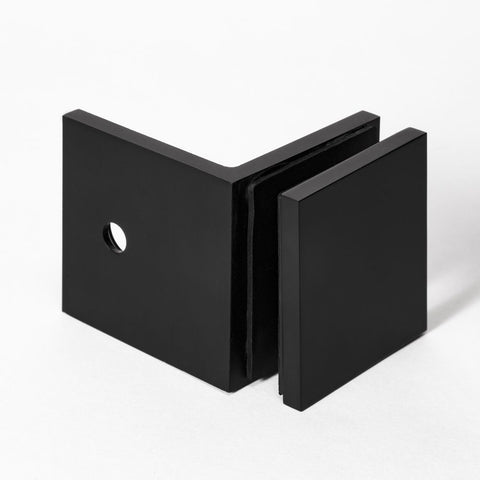 Frameless shower glass BRACKET SQUARE GLASS TO WALL 90 DEGREE - Matt Black