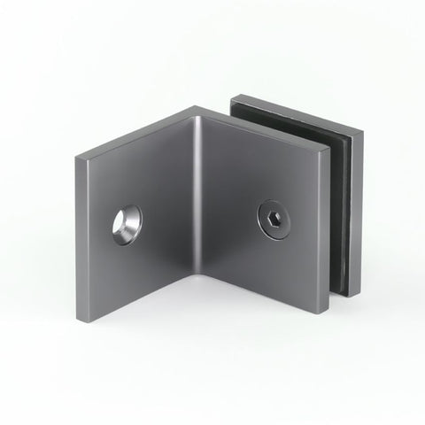 Frameless shower glass BRACKET SQUARE GLASS TO WALL 90 DEGREE - Gunmetal Grey