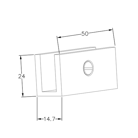 Frameless shower glass U BRACKET SQUARE 6MM GLASS - Chrome