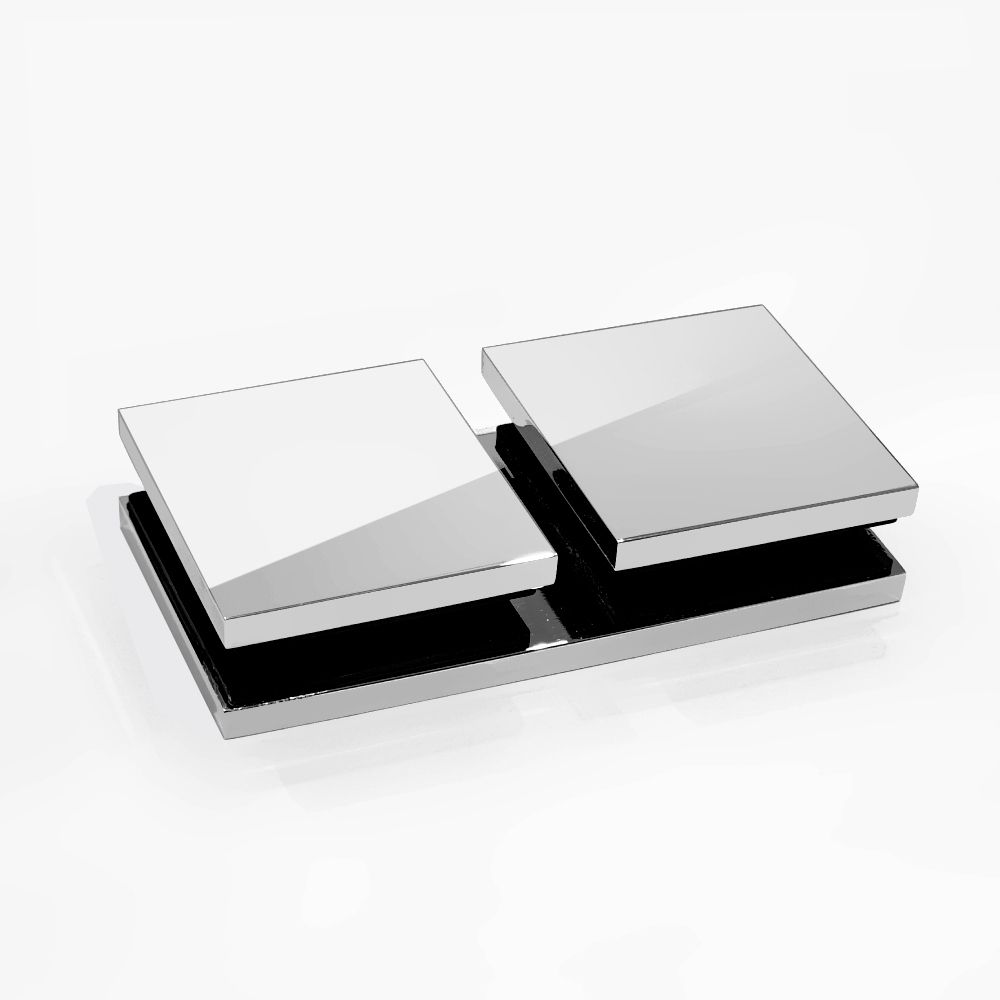 Frameless shower glass BRACKET SQUARE GLASS TO GLASS 180 Degrees